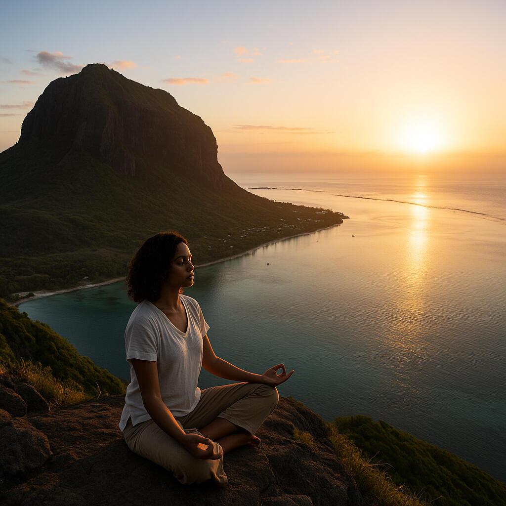 Sunrise meditation atop Le Morne Brabant A sacred moment overlooking the island’s most iconic view